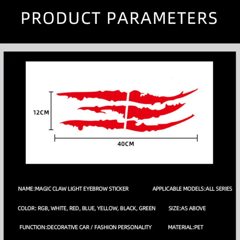 Motorcycle Car Sticker Universal Monster Claw Scratched Stripe Decal Marker Reflective Waterproof Moto Decoration Accessories
