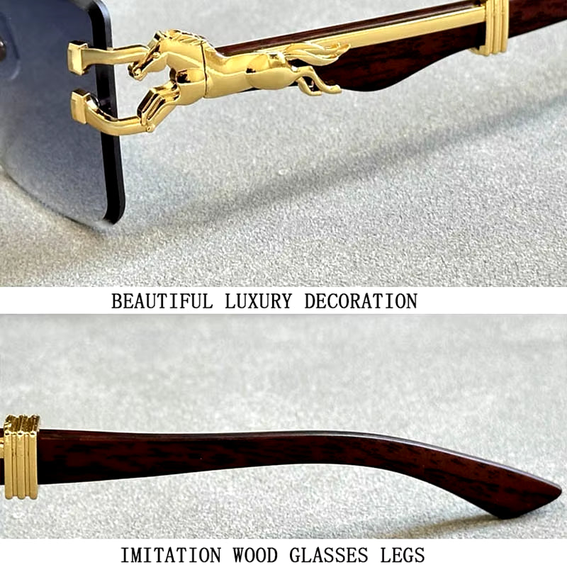 2024 Square Sunglasses for Men New Luxury Vintage Designer Rimless Sunglasses Women Trendy Fashion Glasses Gafas De Sol Hombre