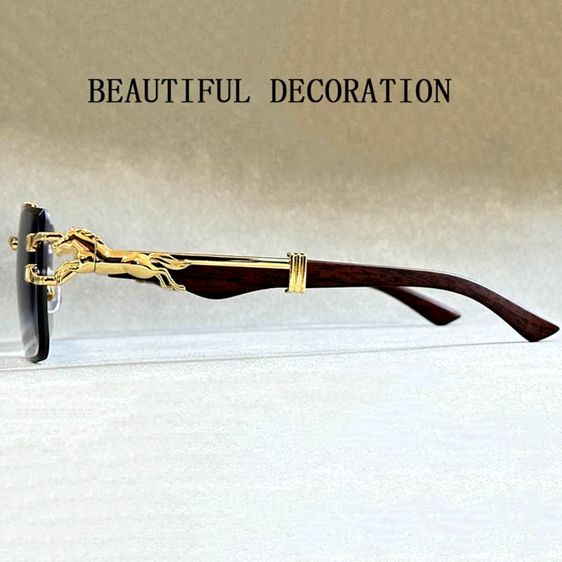 2024 Square Sunglasses for Men New Luxury Vintage Designer Rimless Sunglasses Women Trendy Fashion Glasses Gafas De Sol Hombre